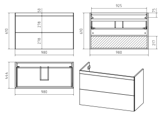 Подвесная тумба под раковину Misty Атлантик 100 см белый